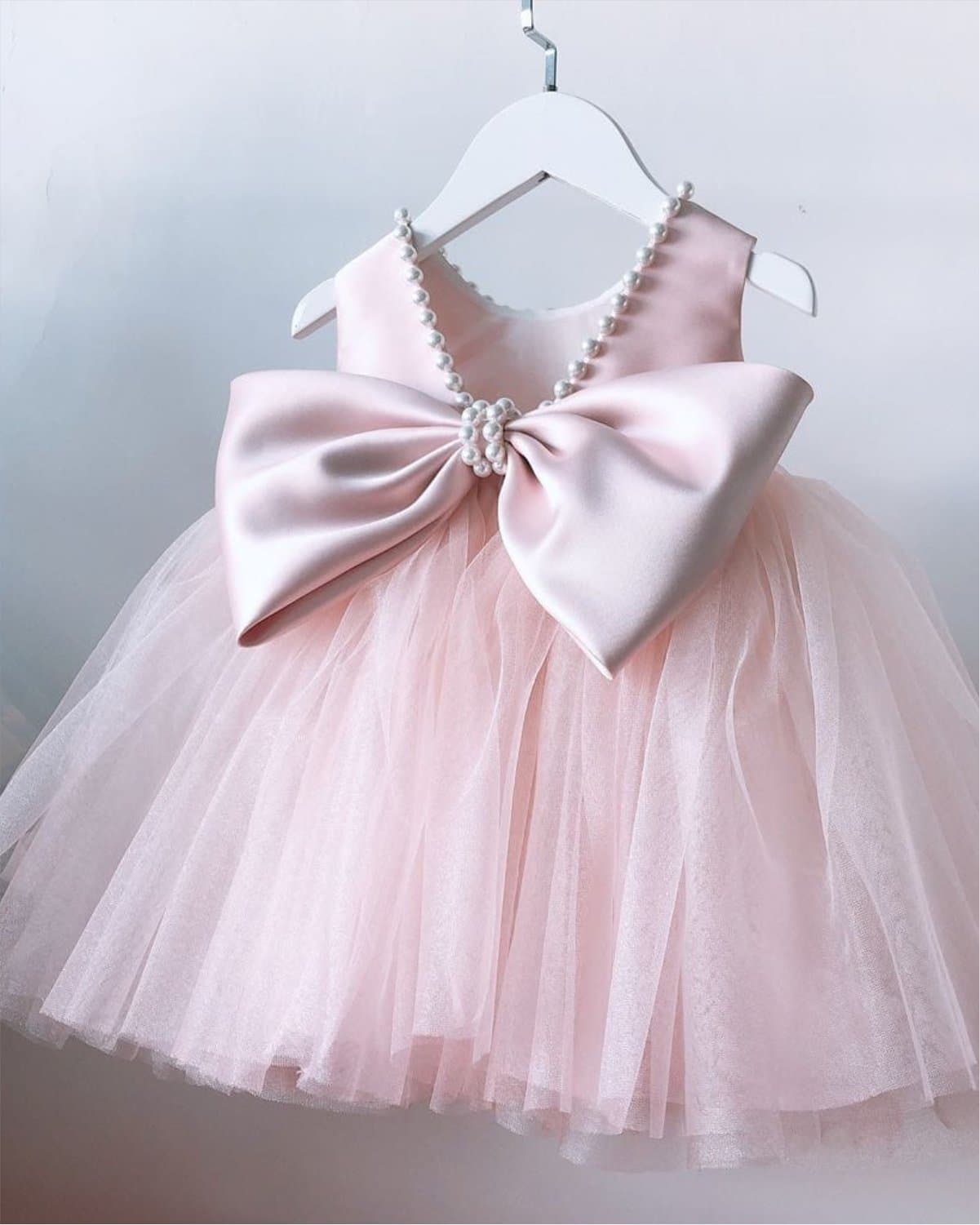 Blush Pearl Bow Dress