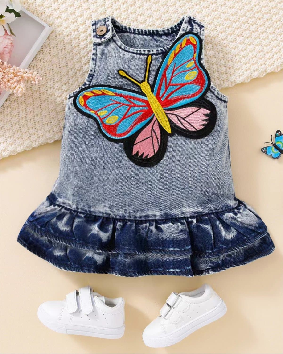 Butterfly Denim Dress