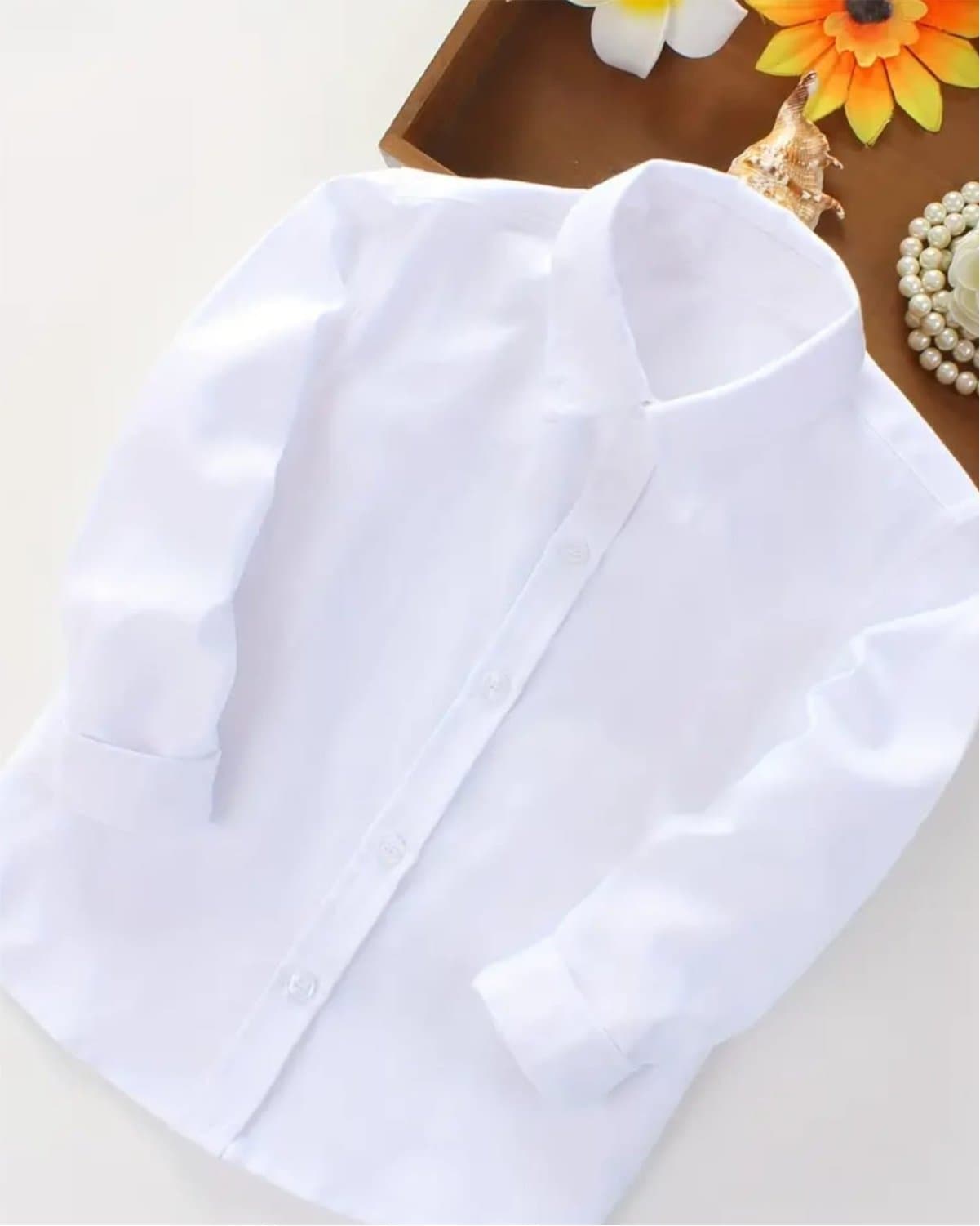 Classic White Button-Up Shirt