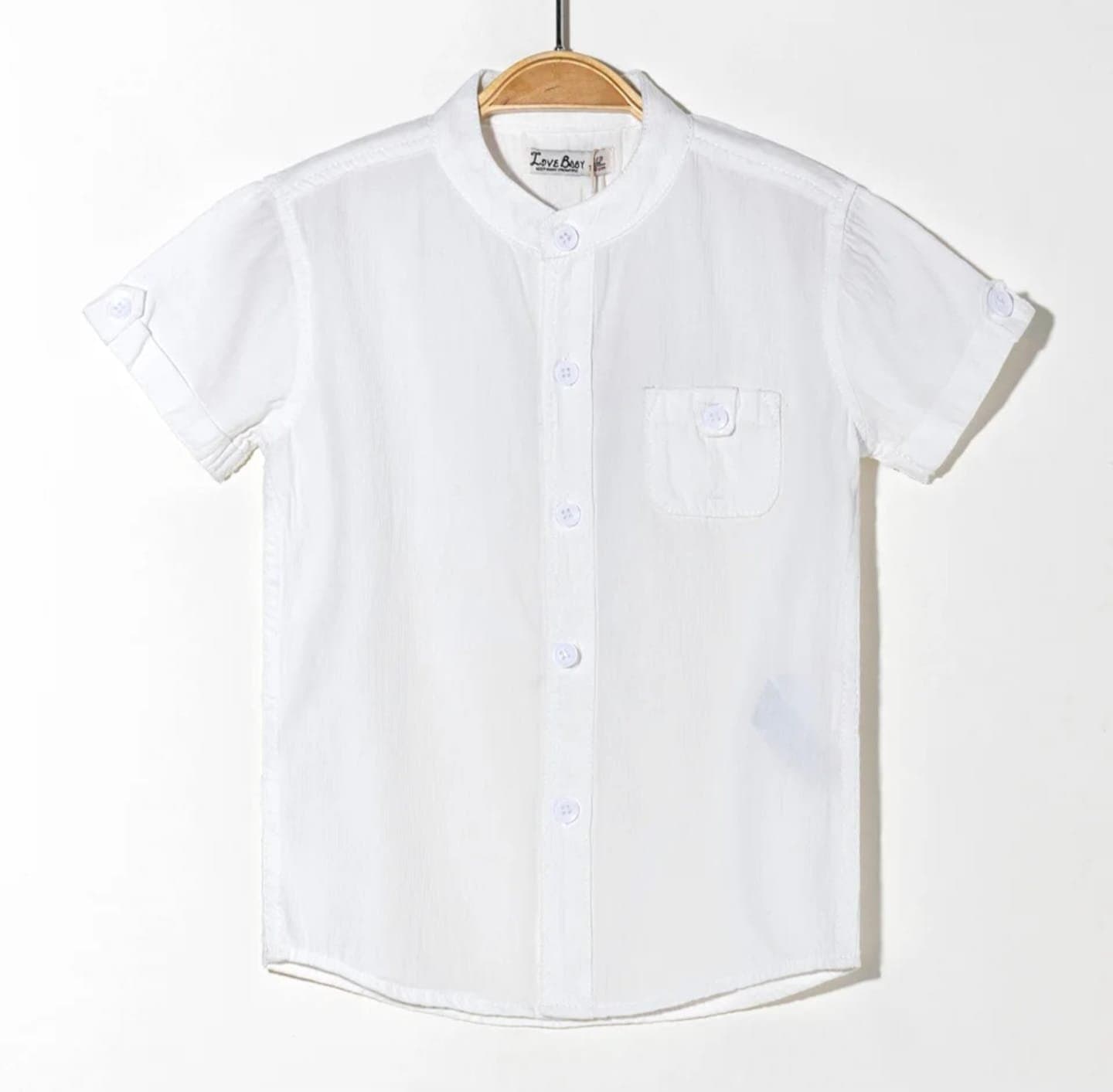 Mandarin Collar Cotton Shirt