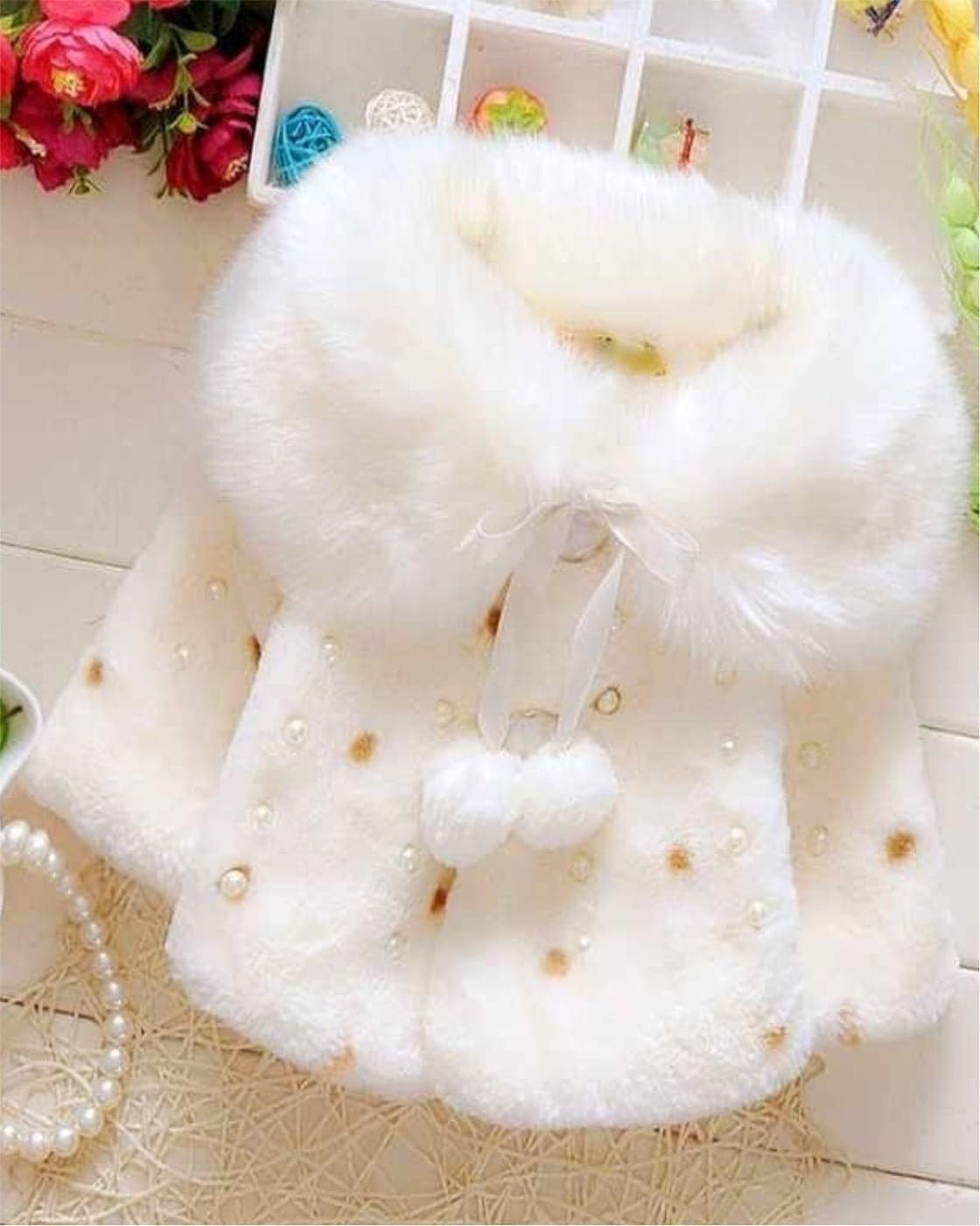 Pearl Faux Fur Coat