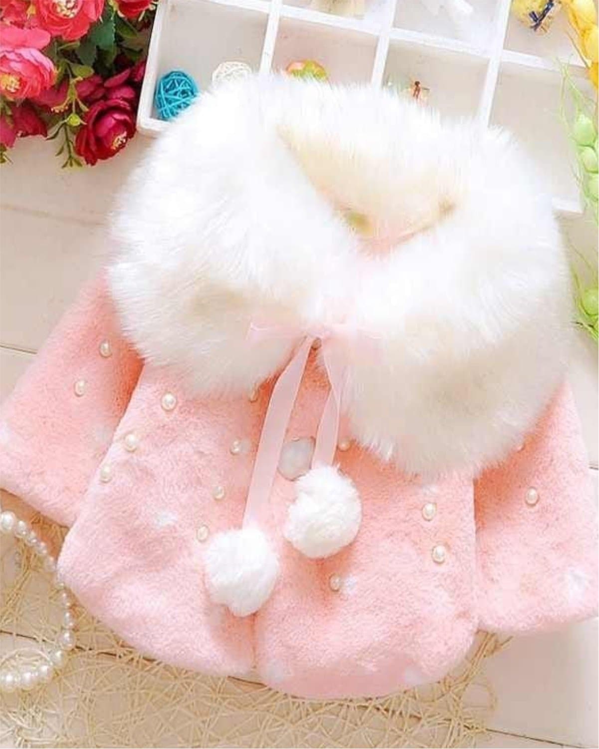 Pearl Faux Fur Coat