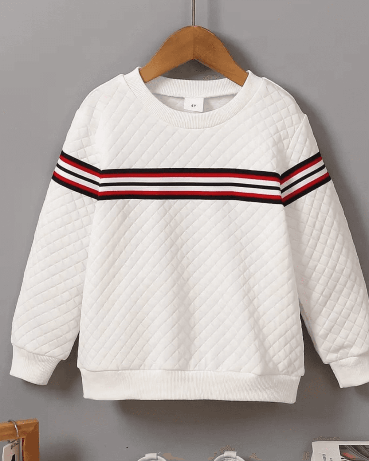 Quilted Stripe Kids’ Sweatshirt