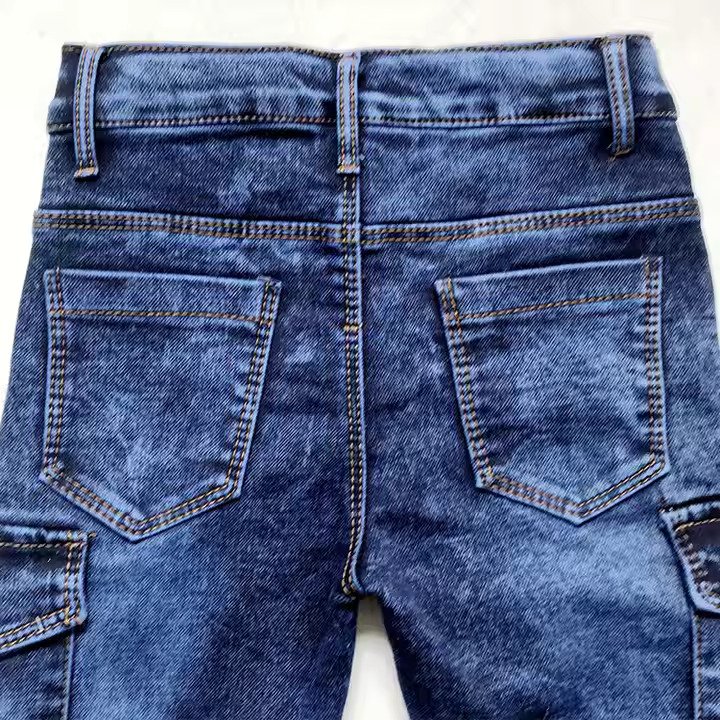 Classic Denim Cargo Jogger Pants - Image 3