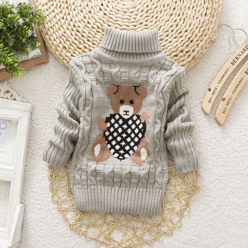 Cozy Bear Turtleneck Knit Sweater - Image 2