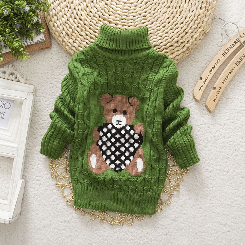 Cozy Bear Turtleneck Knit Sweater - Image 4