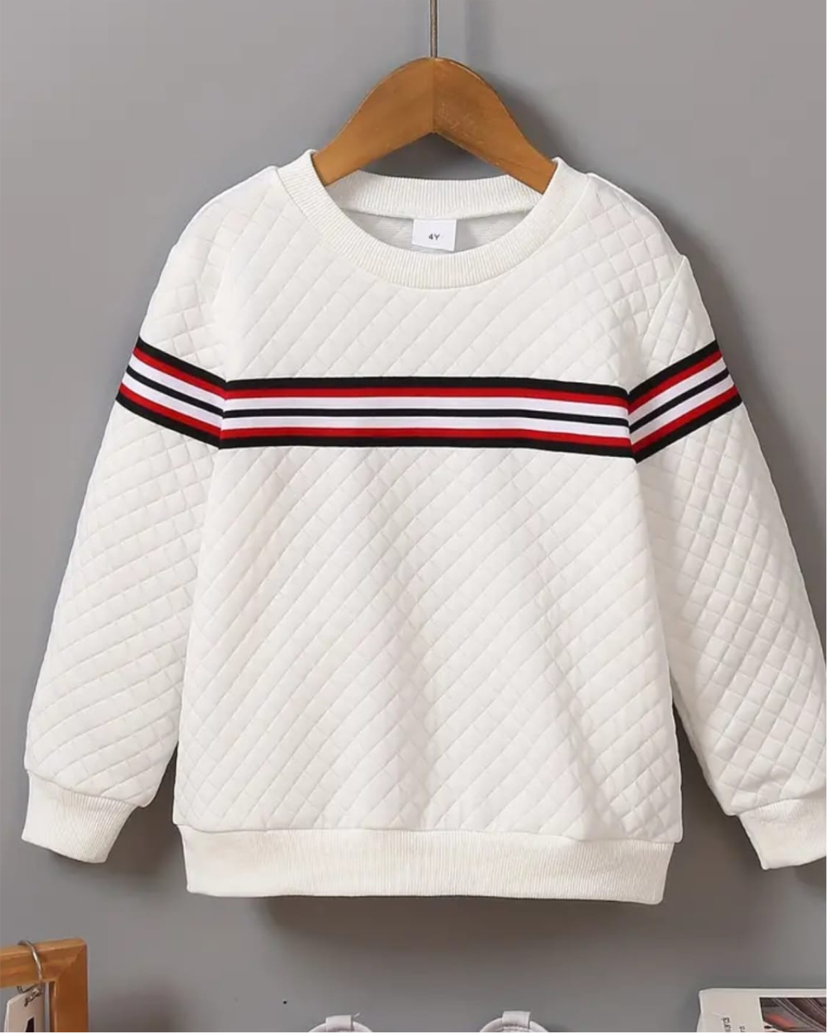 Quilted Stripe Kids' Sweatshirt