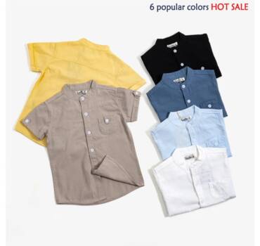 Mandarin Collar Cotton Shirt