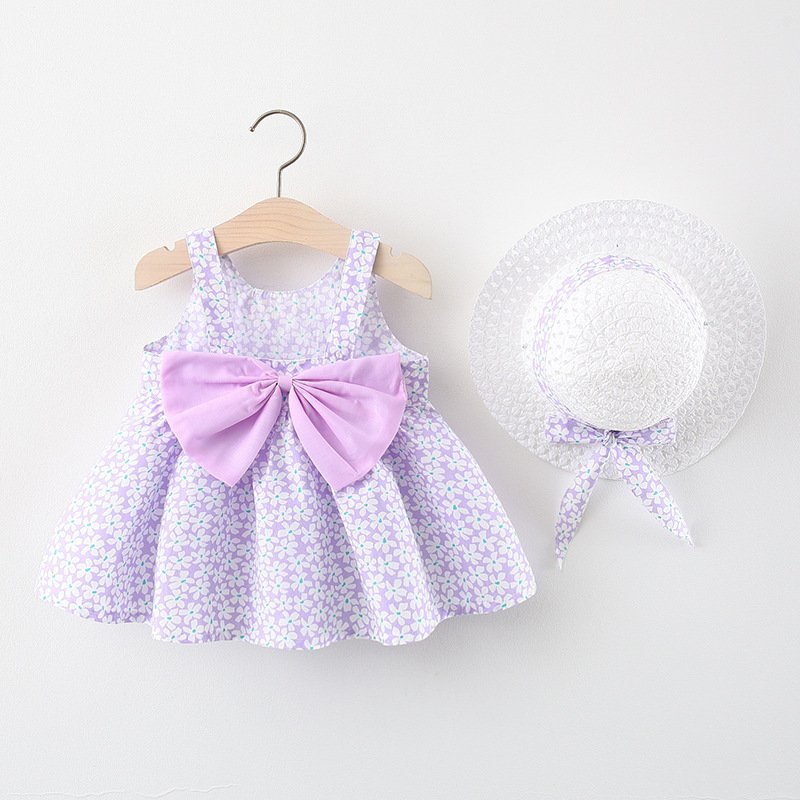 Daisy Bow Summer Dress & Hat Set - Image 2