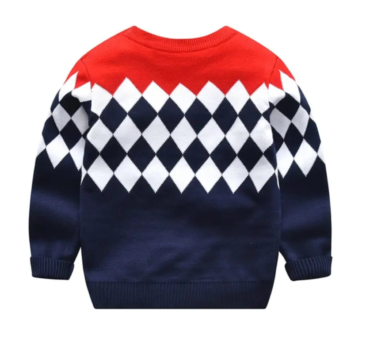 Argyle Pattern Knit Sweater