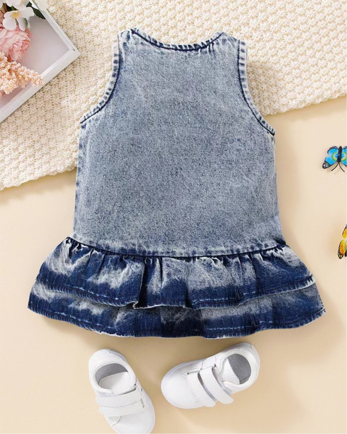 Butterfly Denim Dress - Image 4