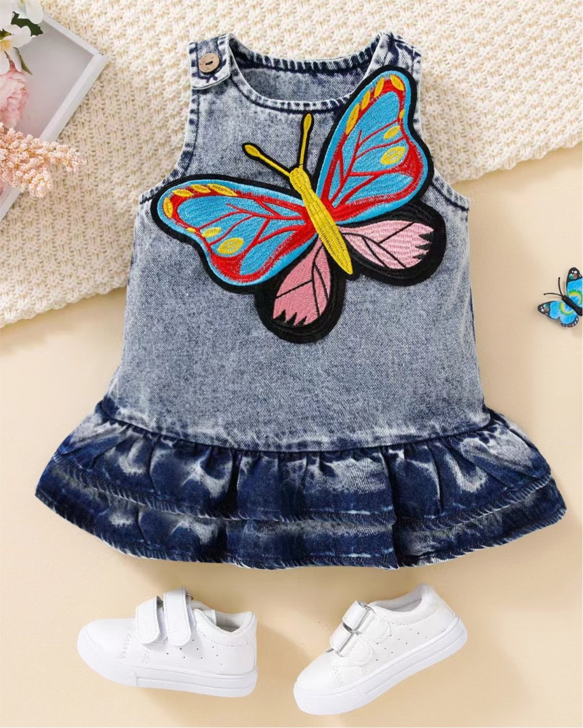 Butterfly Denim Dress