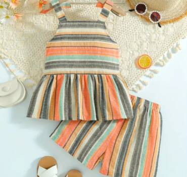 Sunset Stripes Peplum Set