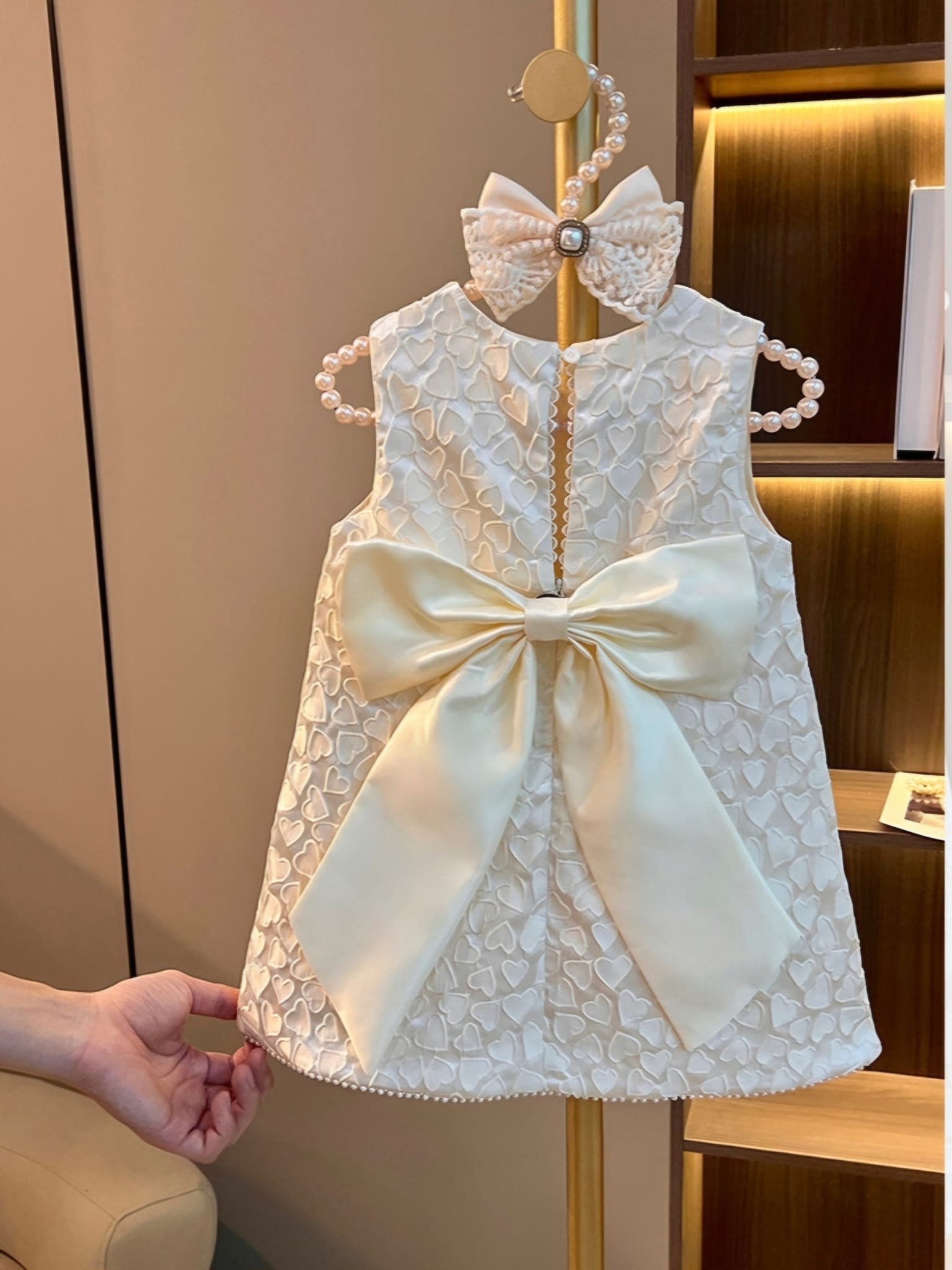 Pearl Elegance Bow Dress