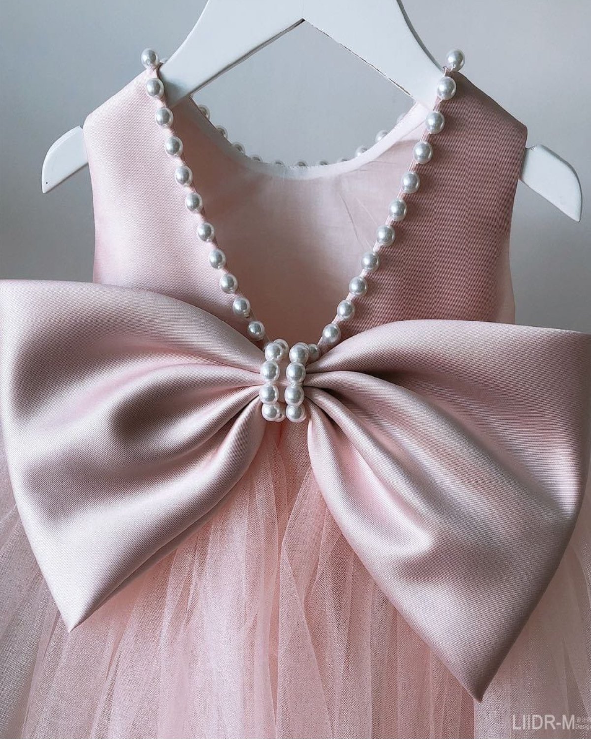 Blush Pearl Bow Dress - Image 2